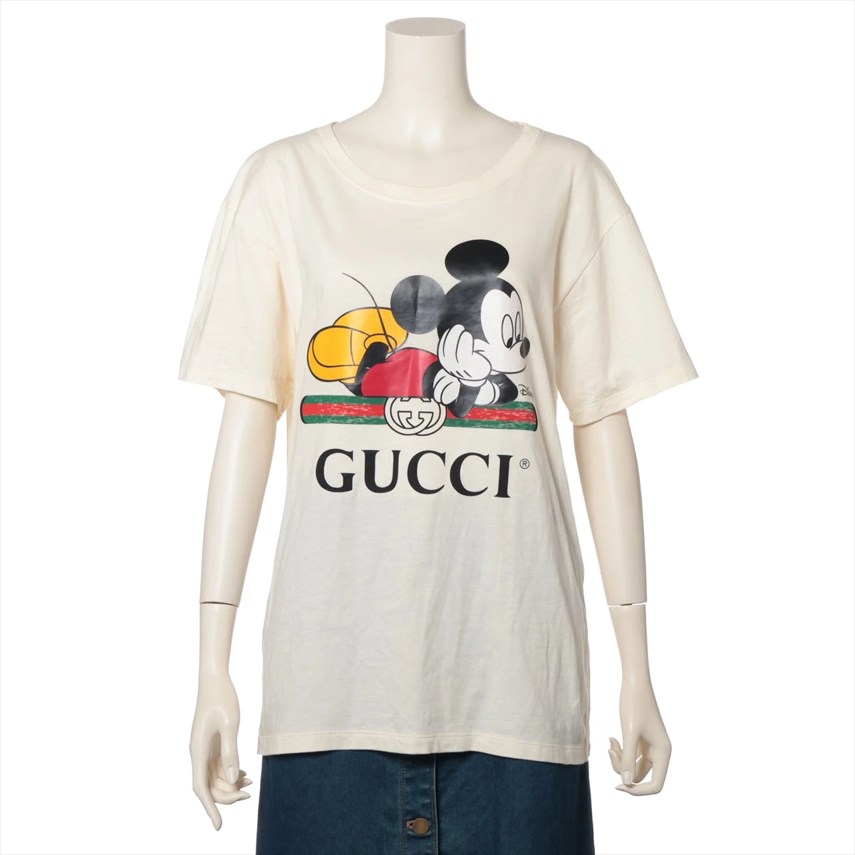 グッチ×ディズニー コットン Tシャツ S レディース アイボリー 492347