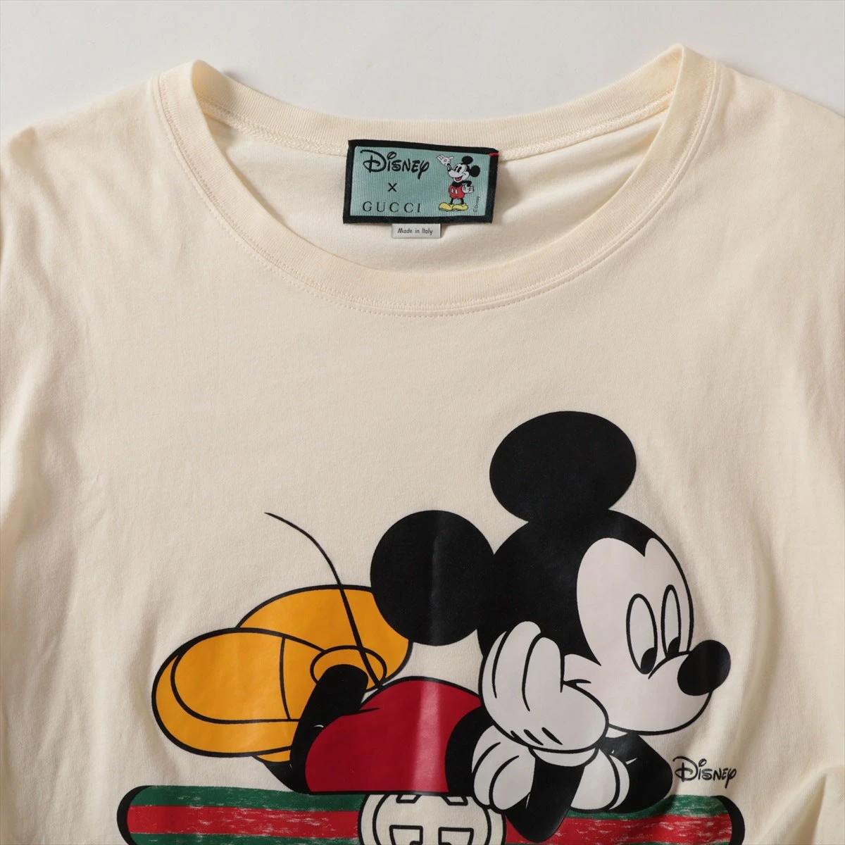 グッチ×ディズニー コットン Tシャツ S レディース アイボリー 492347 