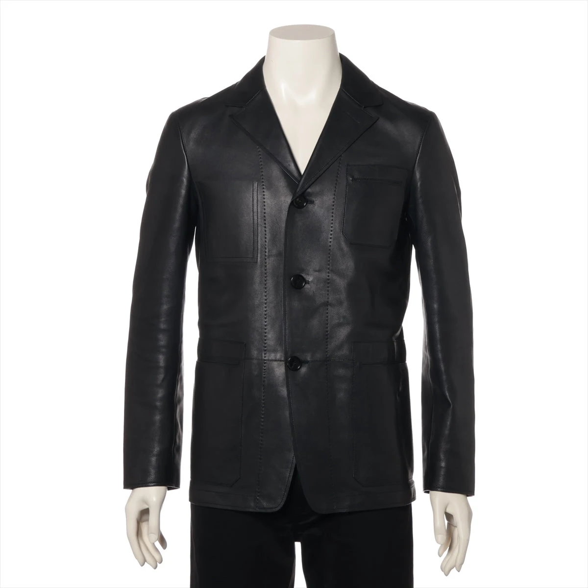 ベルルッティ レザー×コットン×キュプラ レザージャケット A44 メンズ