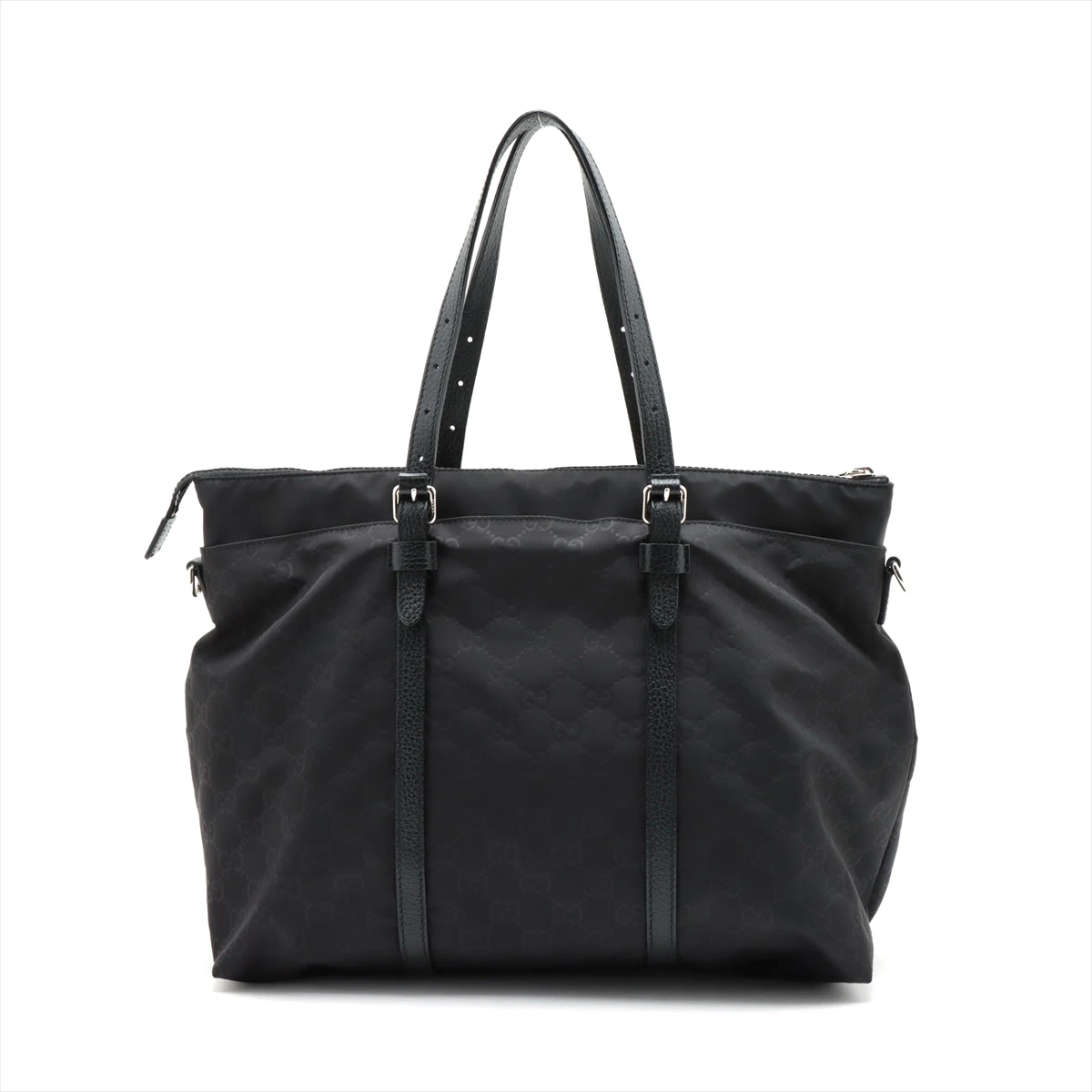 GUCCI　グッチトートバック　BLACK/レザー/ナイロン生地 楽天市場】【新品】 グッチ トートバッグ ラージ GUCCI ロゴ