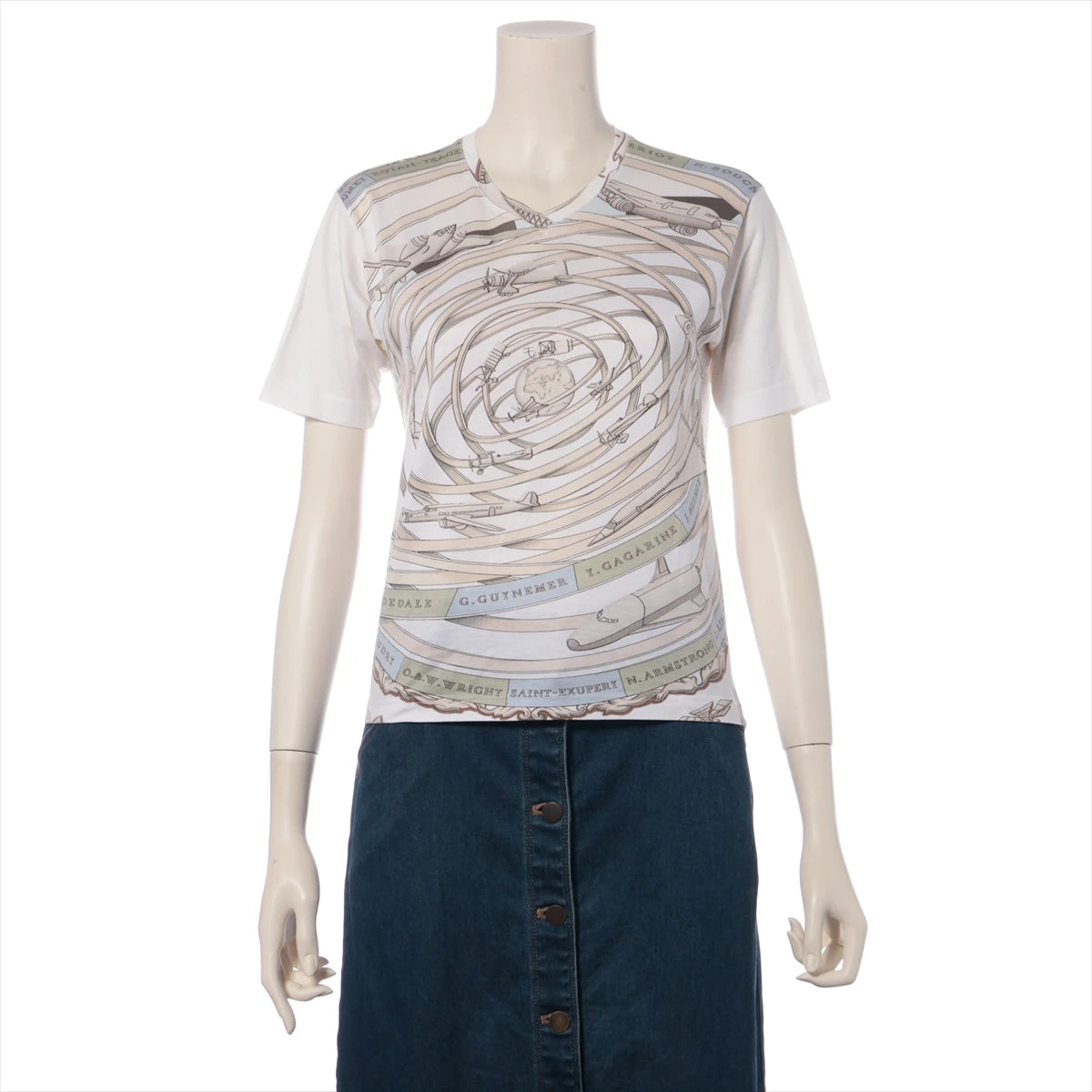 エルメス HERMES 半袖Tシャツ REVES D'ESPACE 夢の空間 ホワイト