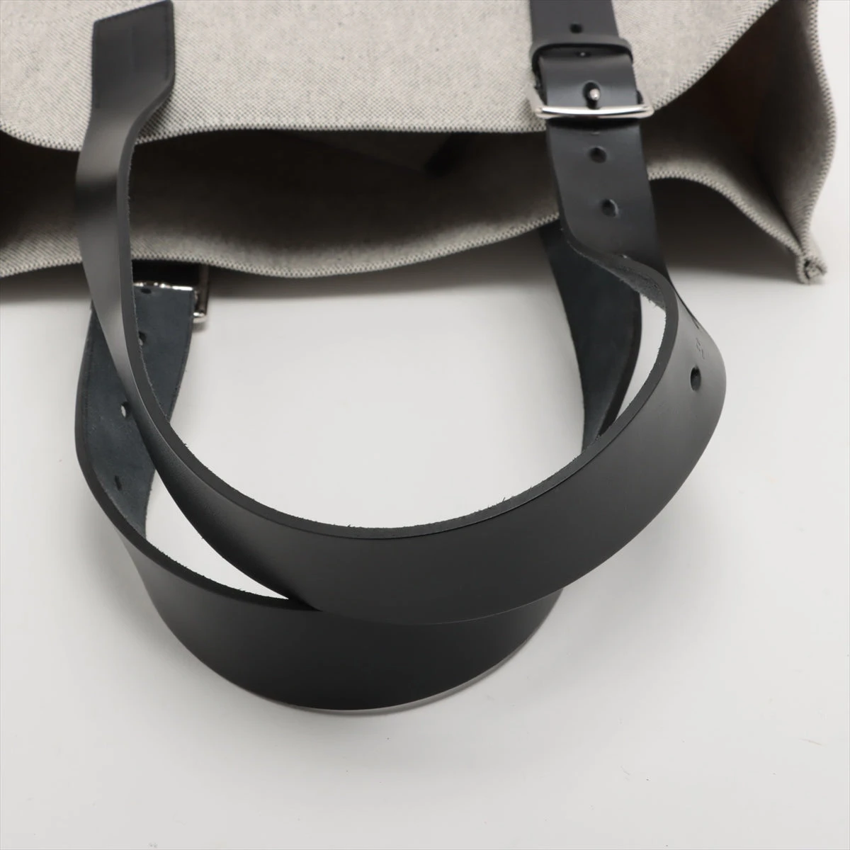 エルメス エトリヴィエール トワルアッシュ×レザー ブラック