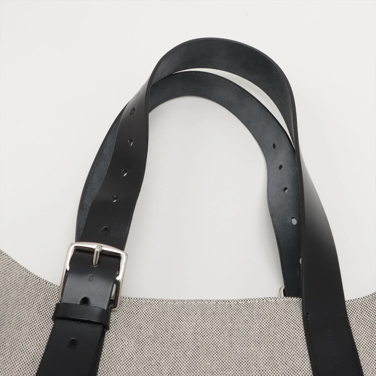 エルメス エトリヴィエール トワルアッシュ×レザー ブラック