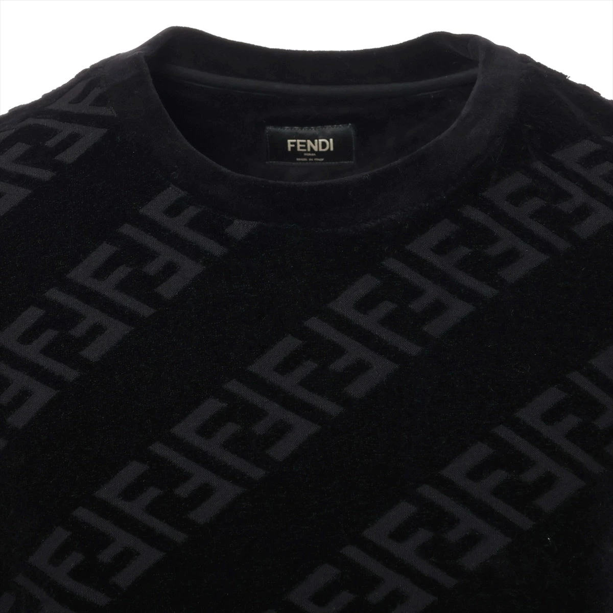 フェンディ ズッカ 21年 コットン Tシャツ M メンズ ブラック FY0936 