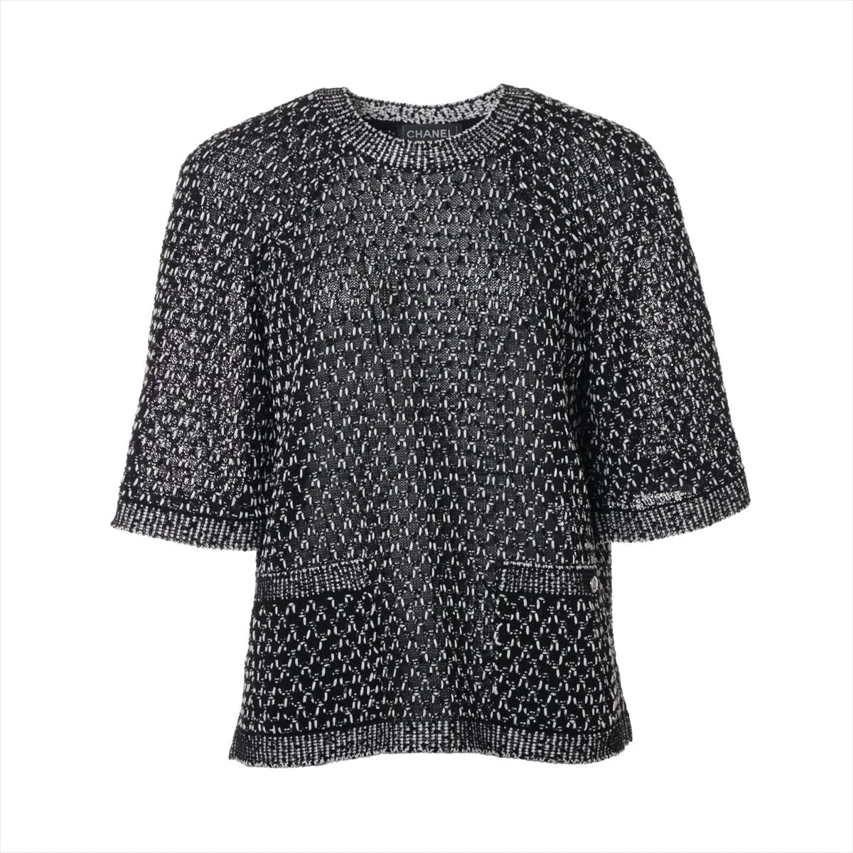 ♡シャネルカシミア100%ニットワンピース黒40 CHANEL ブラック ワンピース ボタン付きニット シャネル ココボタン