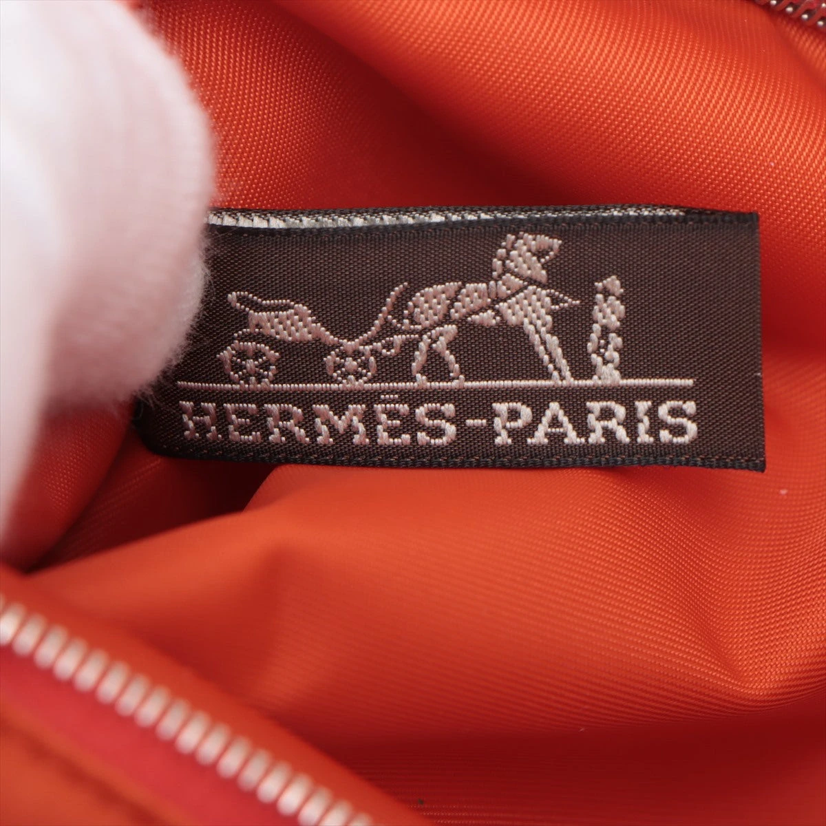 エルメス フールビ25 シルク ポーチ オレンジ シルバー金具 T:2015年