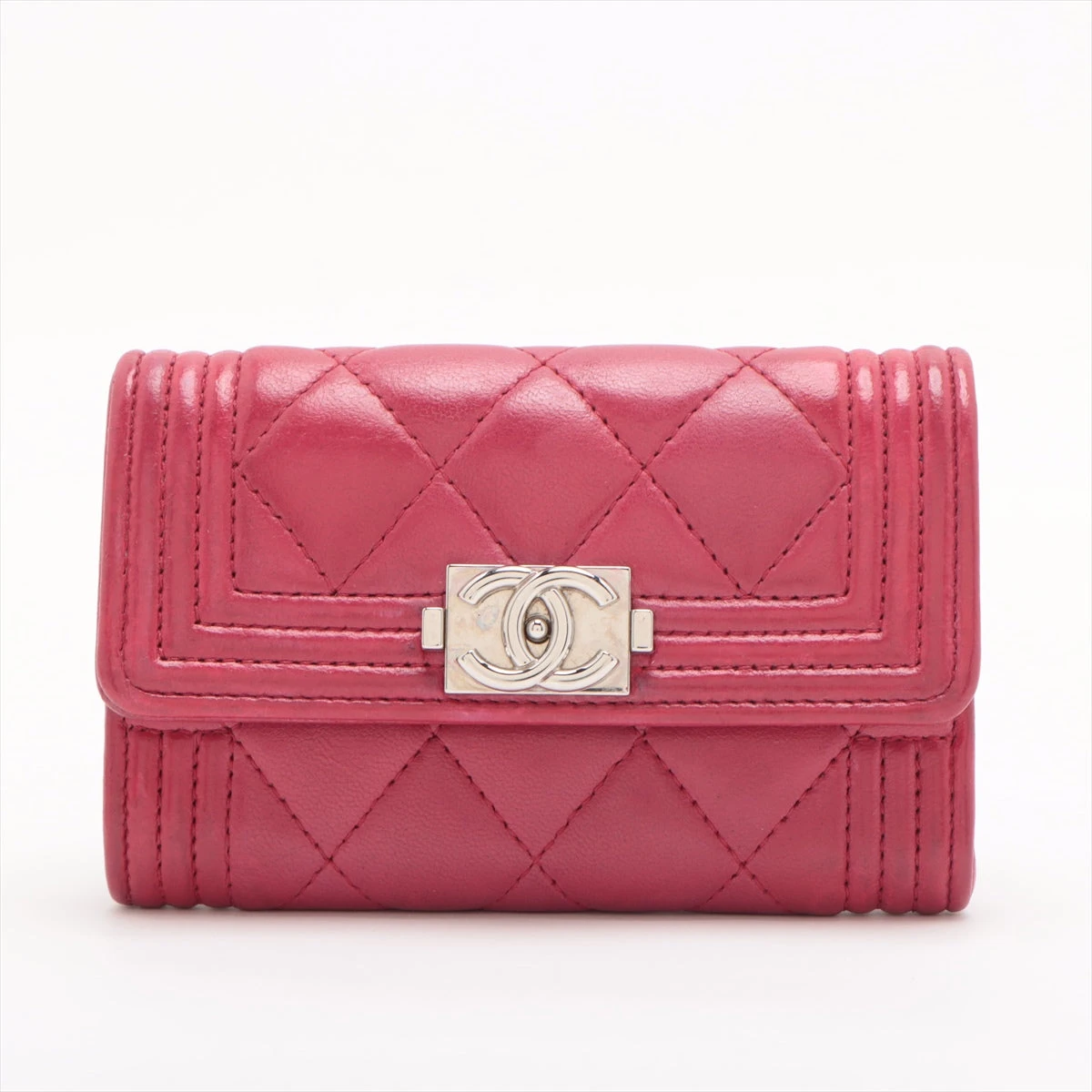 【上品な素材◎】CHANEL ボーイシャネル カードケース コンパクト☆【CHANEL】BOY CHANEL フラップ カードケース
