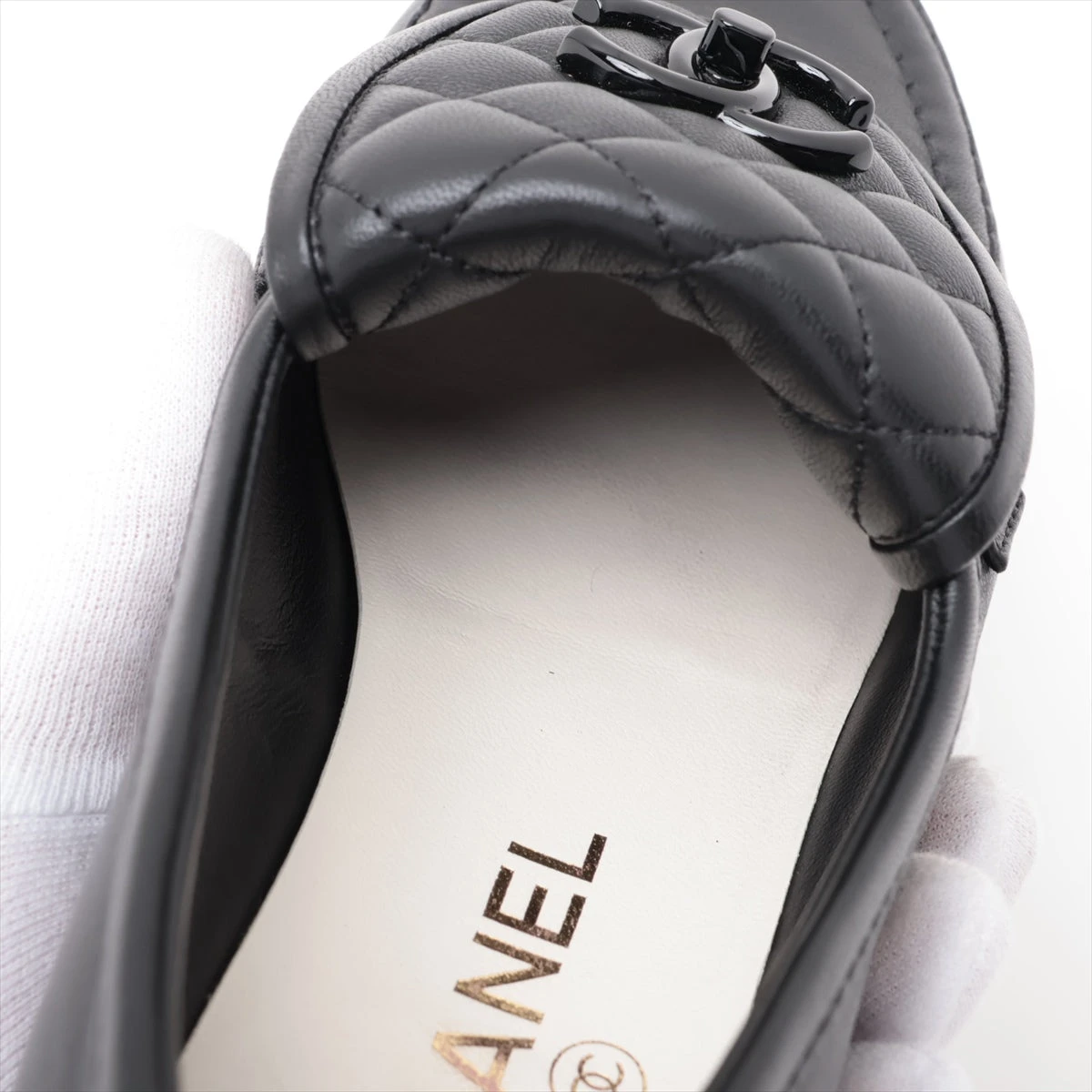 シャネル ココマーク ターンロック レザー ローファー 36.5C