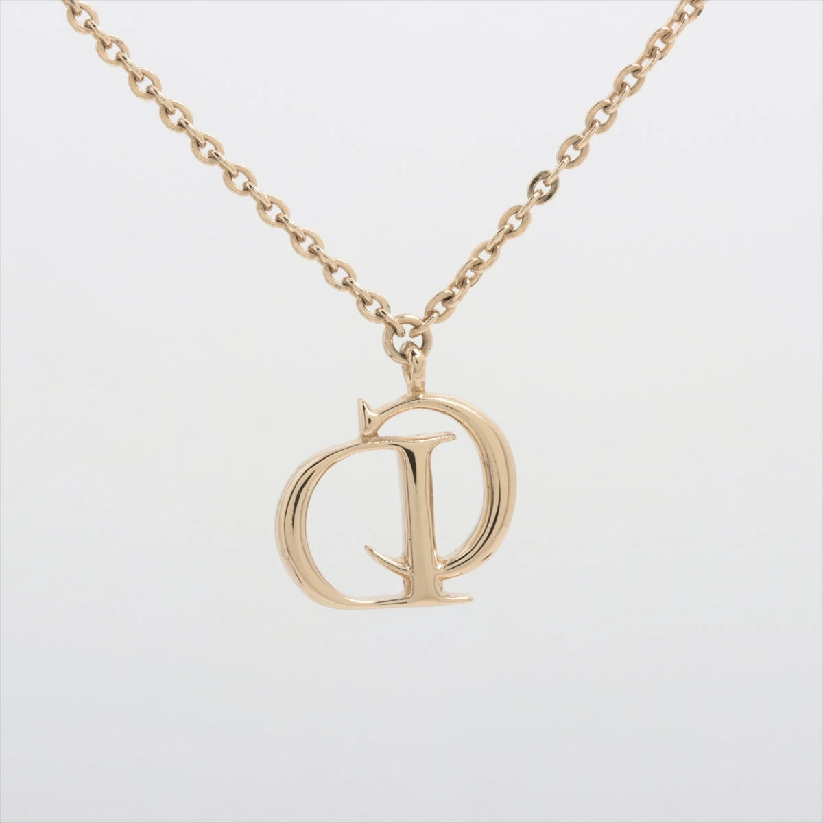 クリスチャンディオール CDロゴ ネックレス GP×ラインストーン