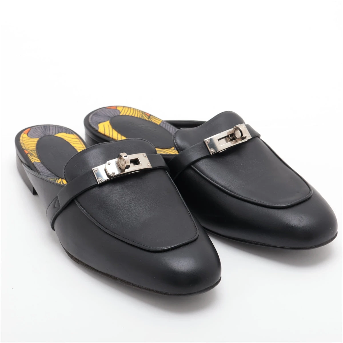 エルメス オズ キャンバス×レザー ミュール 37.5 レディース