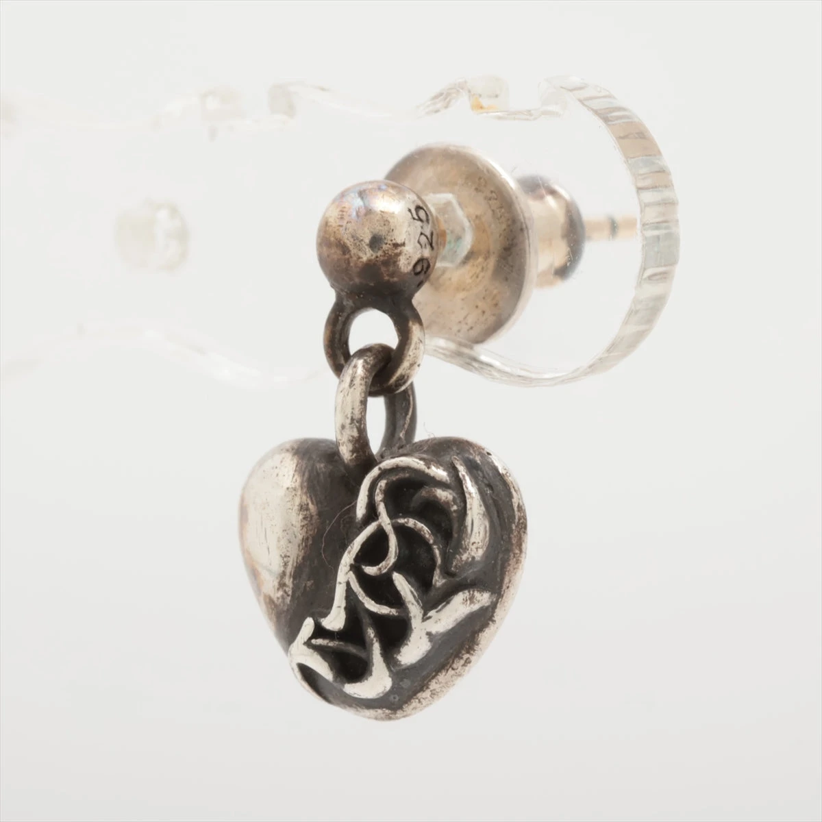 希少！美品！クロムハーツ　ハートドロップハート　ピアス CHROME HEARTS クロムハーツ（原本有） DROP HEART ハート