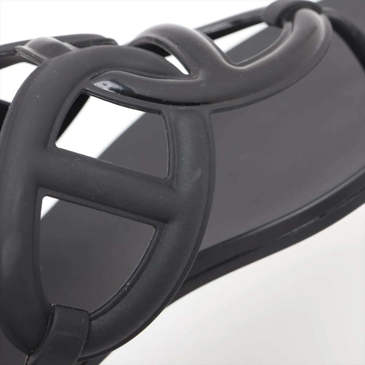 エルメス エジェリ ラバー サンダル 37 レディース ブラック