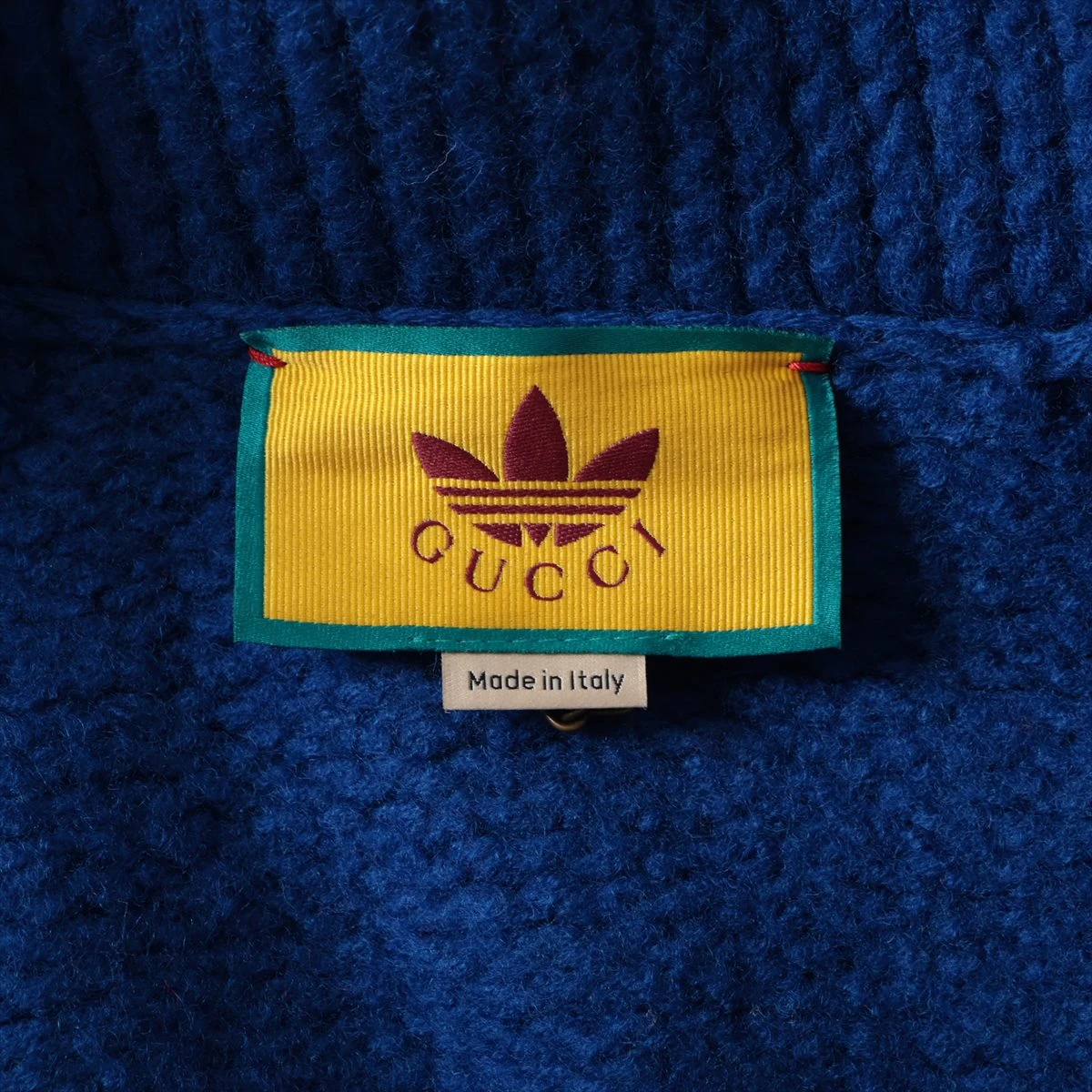 グッチ×アディダス ミケーレ期 ウール ニット M メンズ ブルー 713184