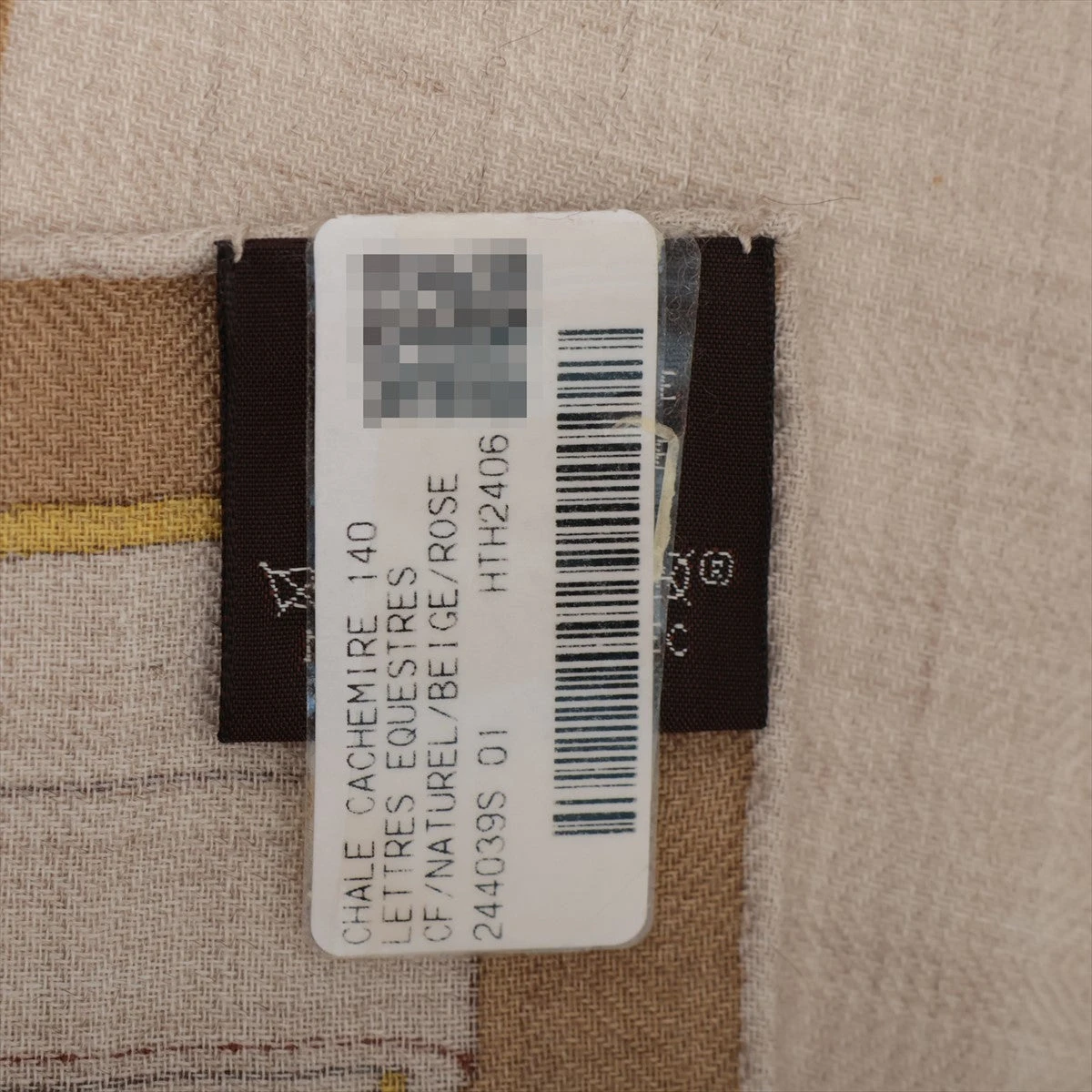 エルメス カレジェアン ストール カシミヤ×シルク ベージュ