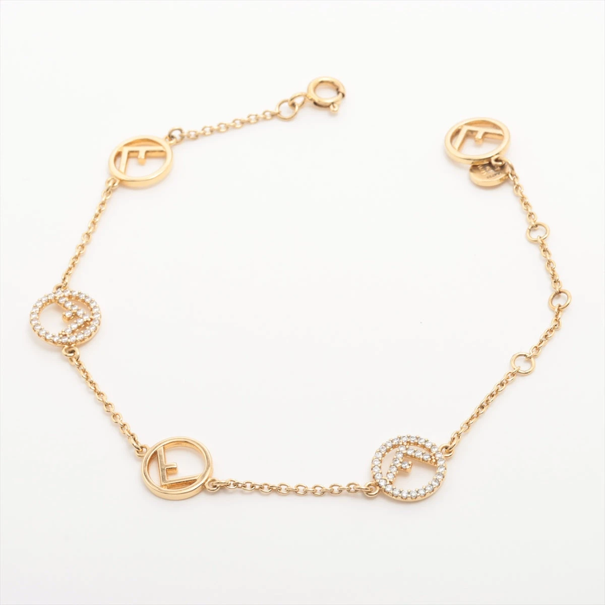 フェンディ ブレスレット エフイズフェンディ ゴールド ラインストーン