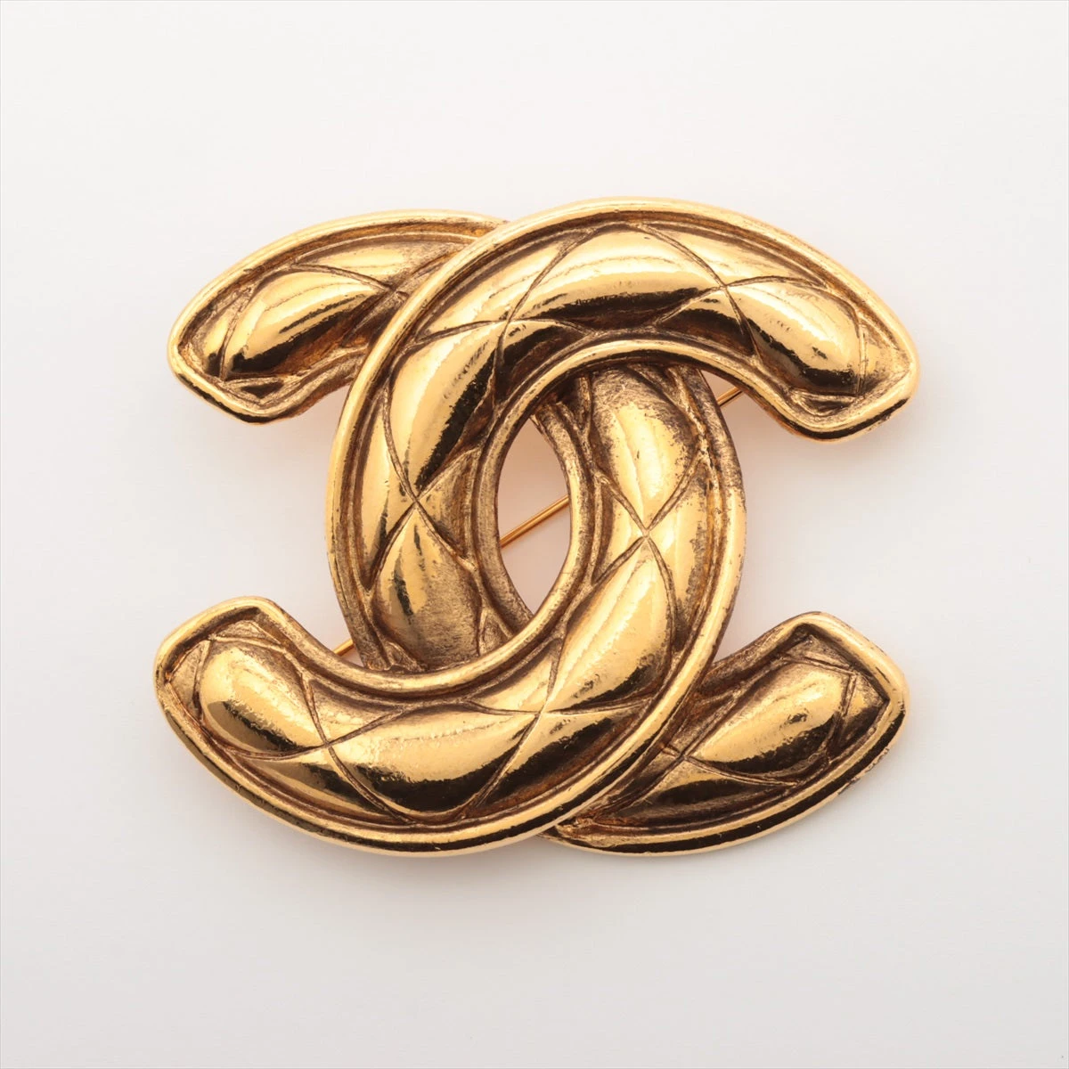 正規品 CHANEL マトラッセ ココマーク ヴィンテージ ブローチ 1152 シャネル ココマーク マトラッセ 1152 ブローチ GP ゴールド