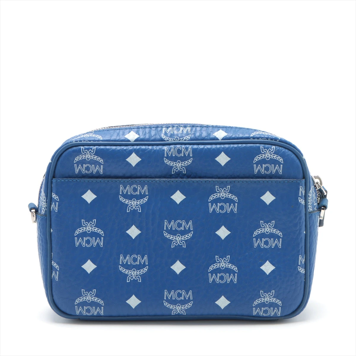 MCM クラシック レザー ショルダーバッグ ブルー A3011525｜中古 