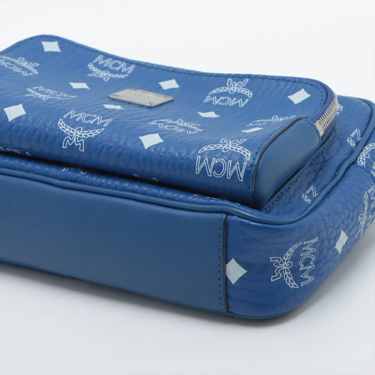 MCM クラシック レザー ショルダーバッグ ブルー A3011525｜中古  