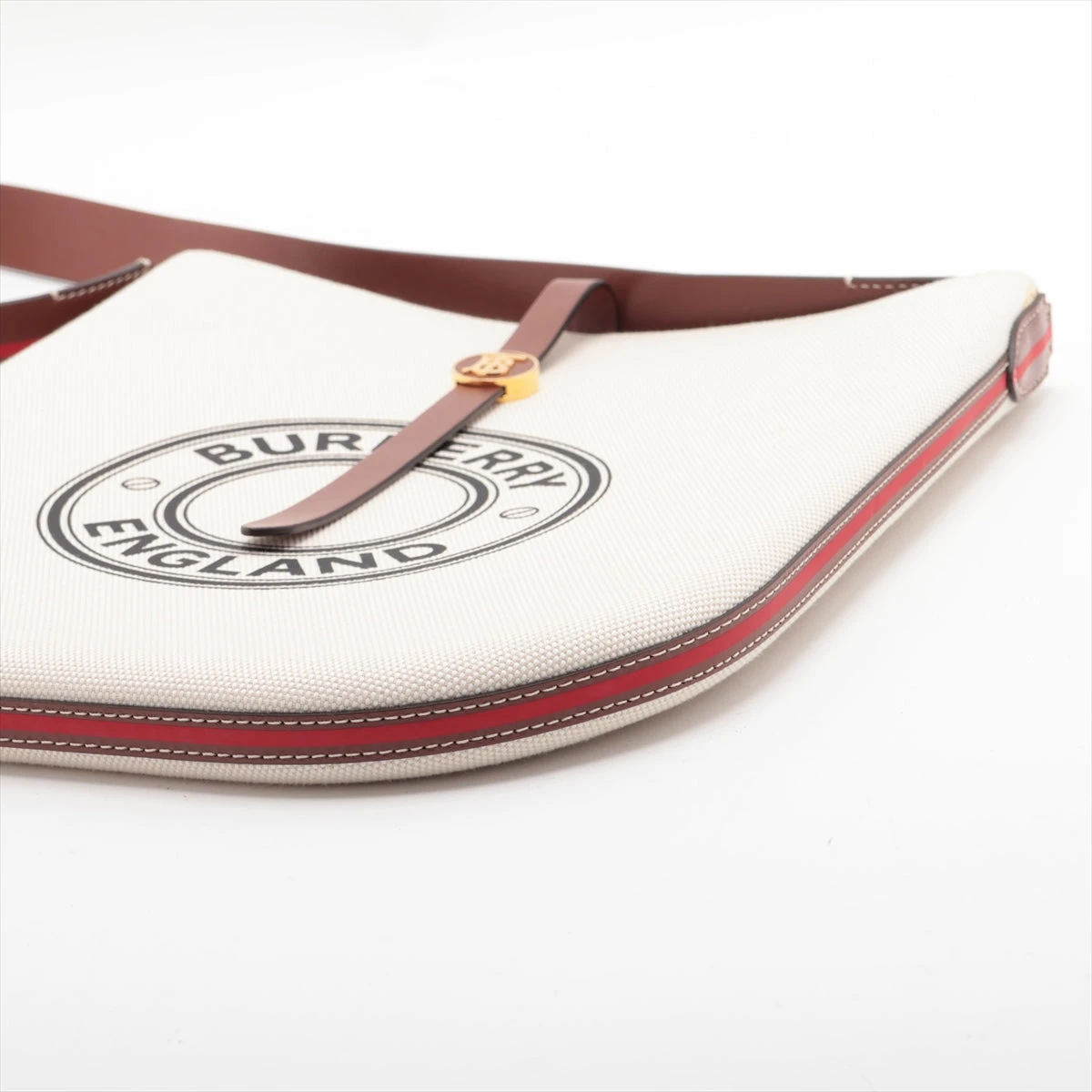 バーバリー キャンバス×レザー ショルダーバッグ ベージュ AP081972