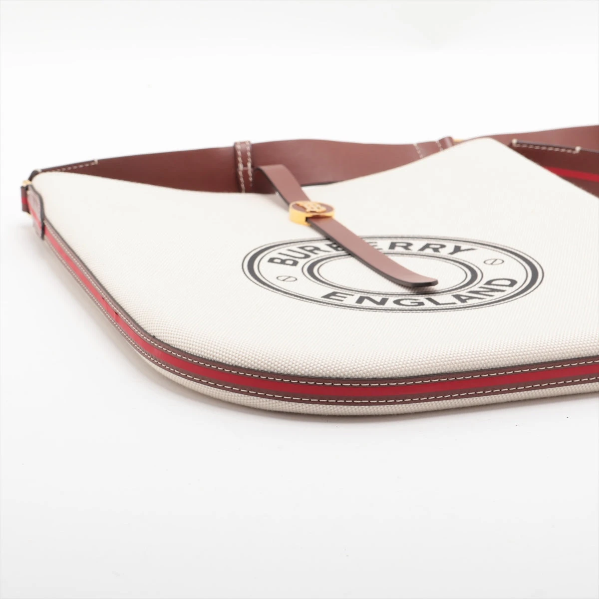 バーバリー キャンバス×レザー ショルダーバッグ ベージュ AP081972