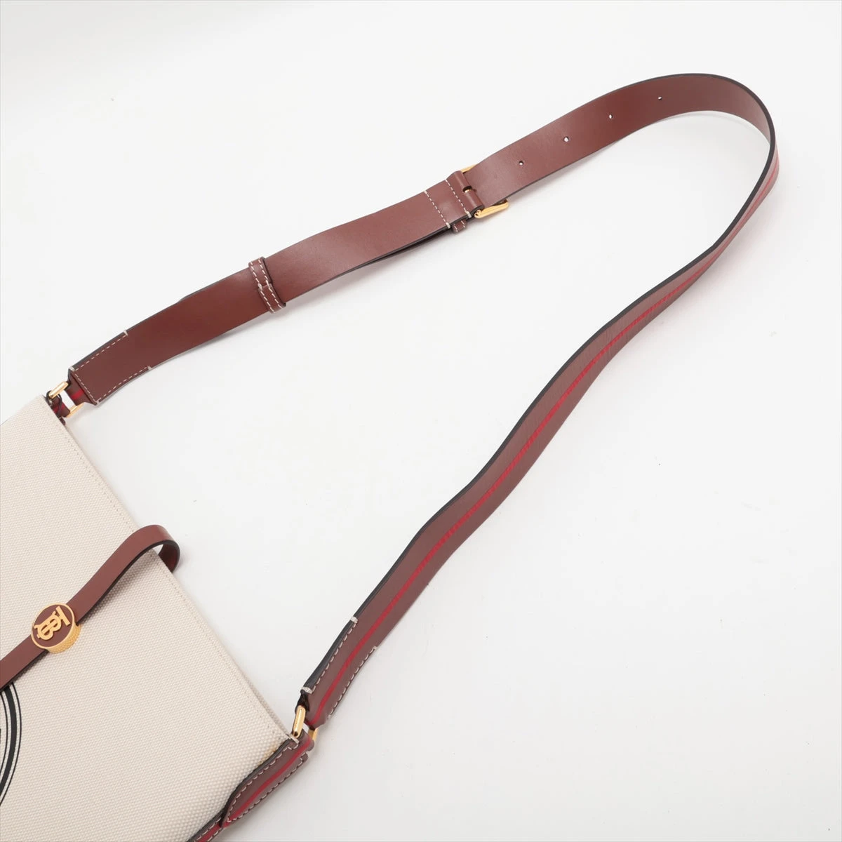 バーバリー キャンバス×レザー ショルダーバッグ ベージュ AP081972