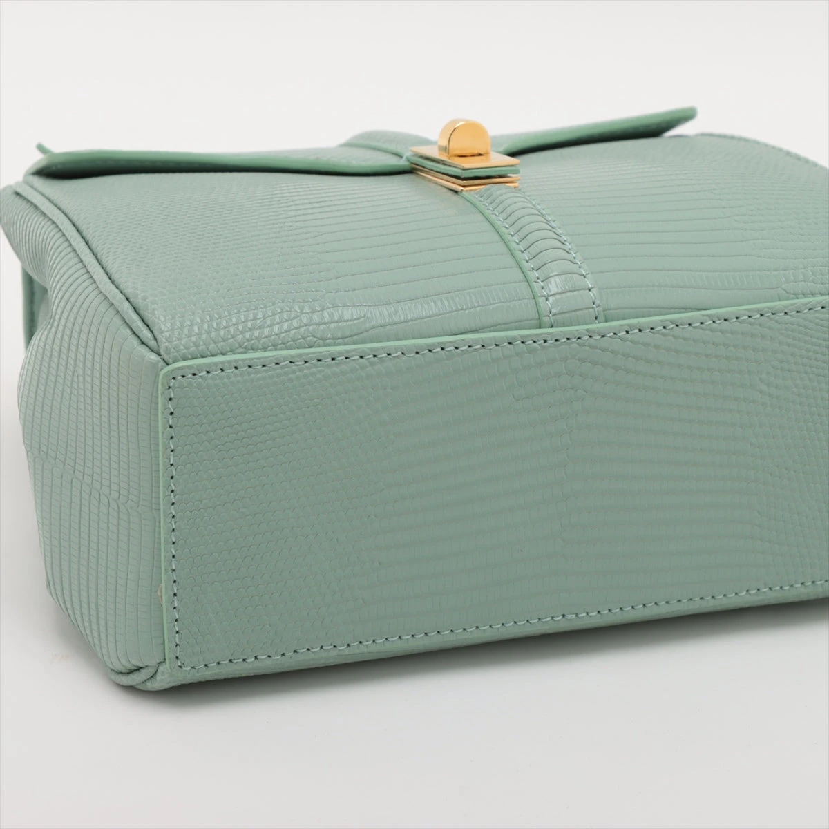セリーヌ 16セーズ ミニ リザード 2WAYハンドバッグ グリーン NP034436
