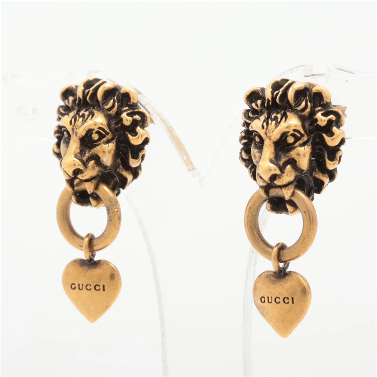 グッチ ライオンヘッド ピアス(両耳用) GP ゴールド A3016990｜中古