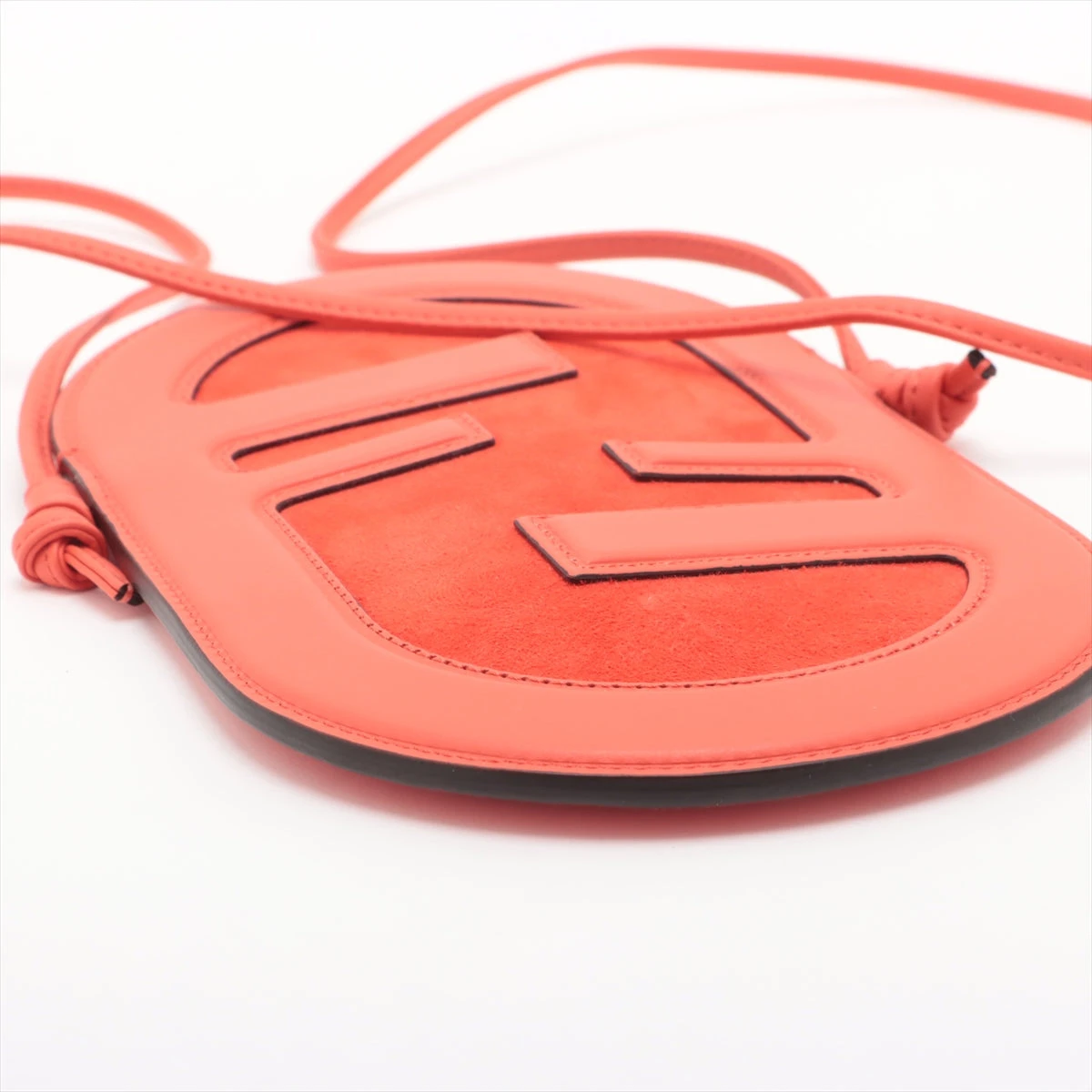 フェンディ オーロック スエード×レザー ショルダーバッグ レッド  