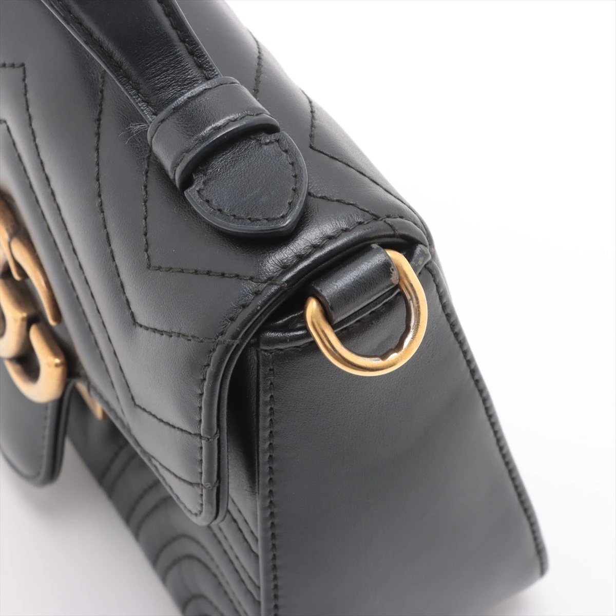 グッチ GGマーモント レザー 2WAYハンドバッグ ブラック 547260  