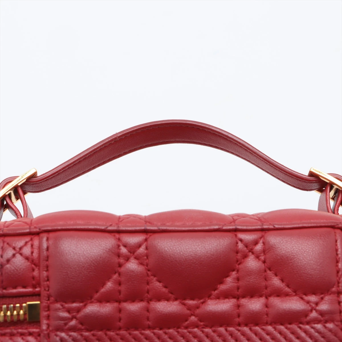 クリスチャンディオール カナージュ レザー 2WAYバニティバッグ レッド  