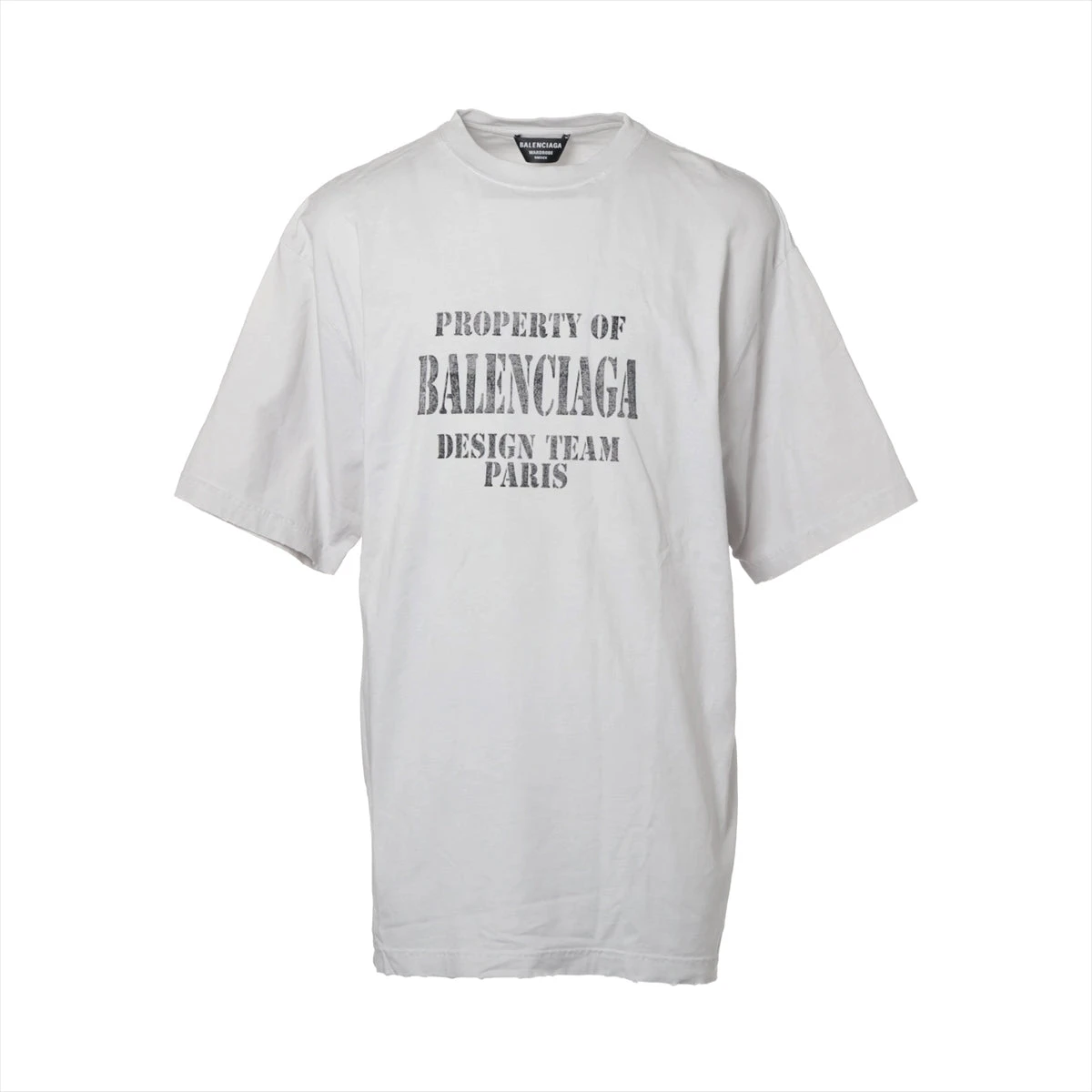 バレンシアガ 22AW コットン Tシャツ S メンズ グレー PROPERTYロゴ 