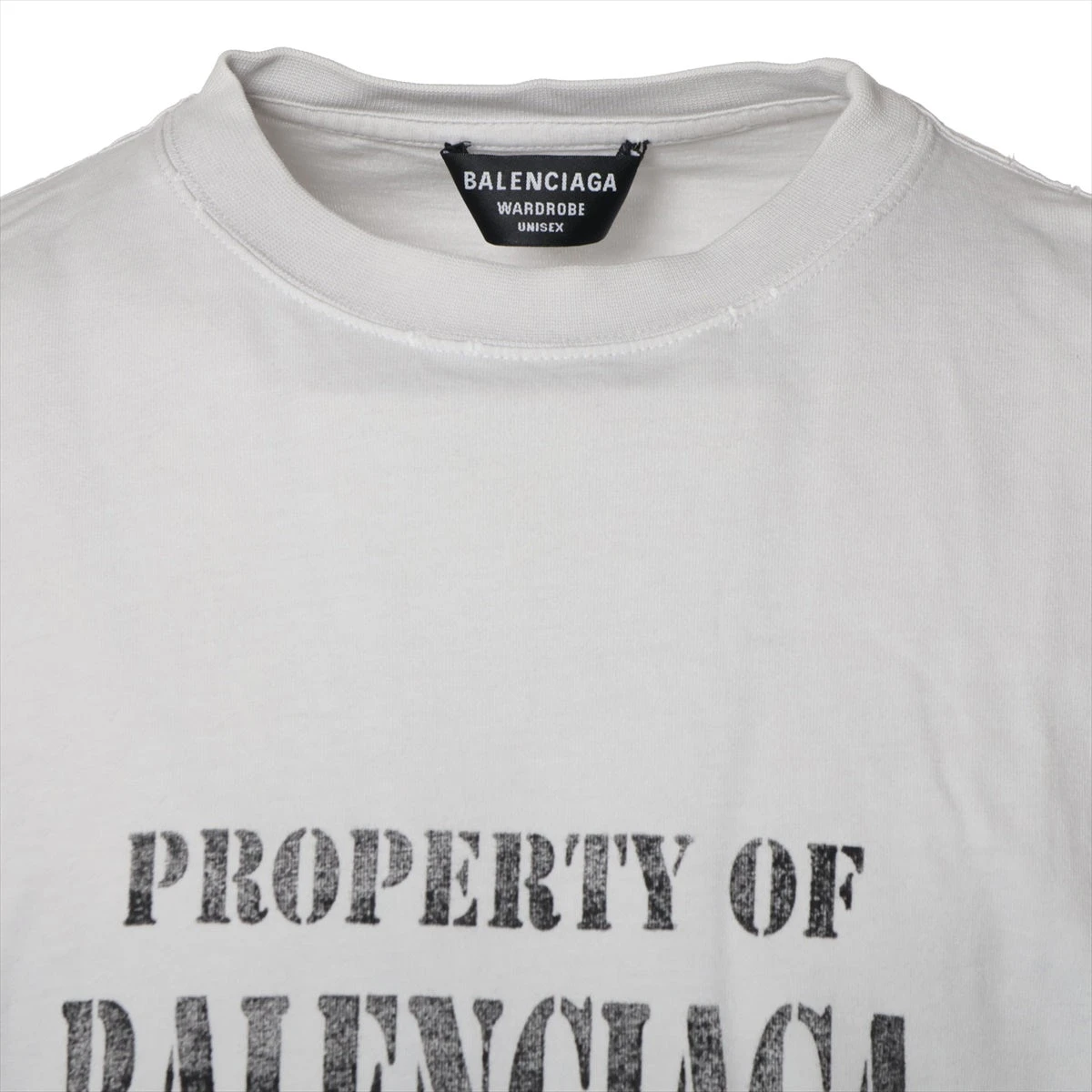 バレンシアガ 22AW コットン Tシャツ S メンズ グレー PROPERTYロゴ 