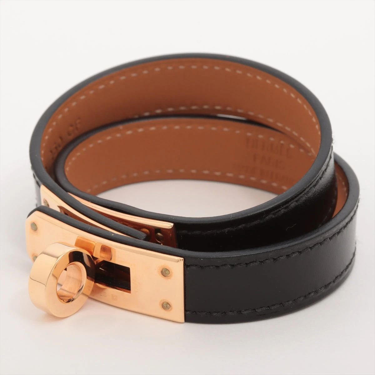 エルメス　ケリーブレスレットT2 エルメス ケリー ドゥブルトゥール #T2 ブラック ボックスカーフ