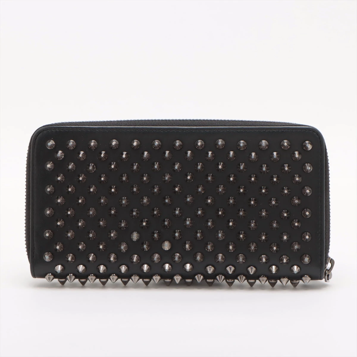 ✨️美品✨️ クリスチャンルブタン スタッズ ラウンドジップ 型押し