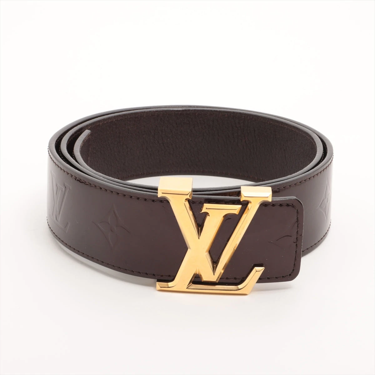 美品 ルイヴィトン ゴールドバックル ベルト M9874 エナメル LV