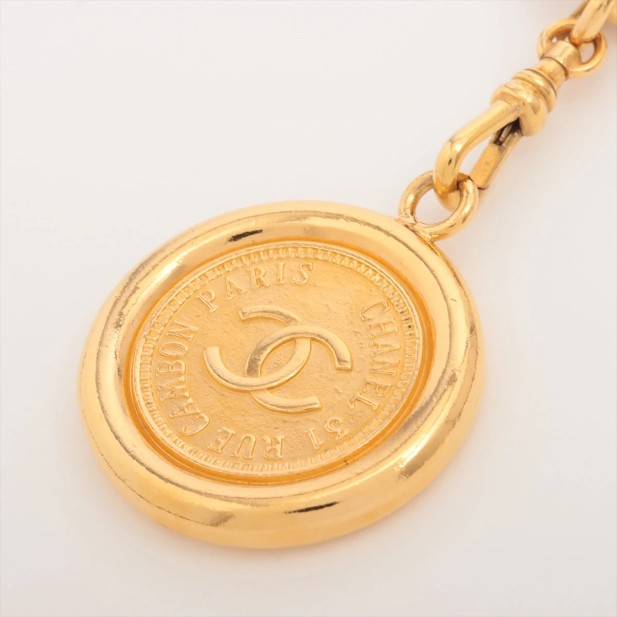 シャネル 31 RUE CAMBON チェーンベルト GP×革 レッド×ゴールド