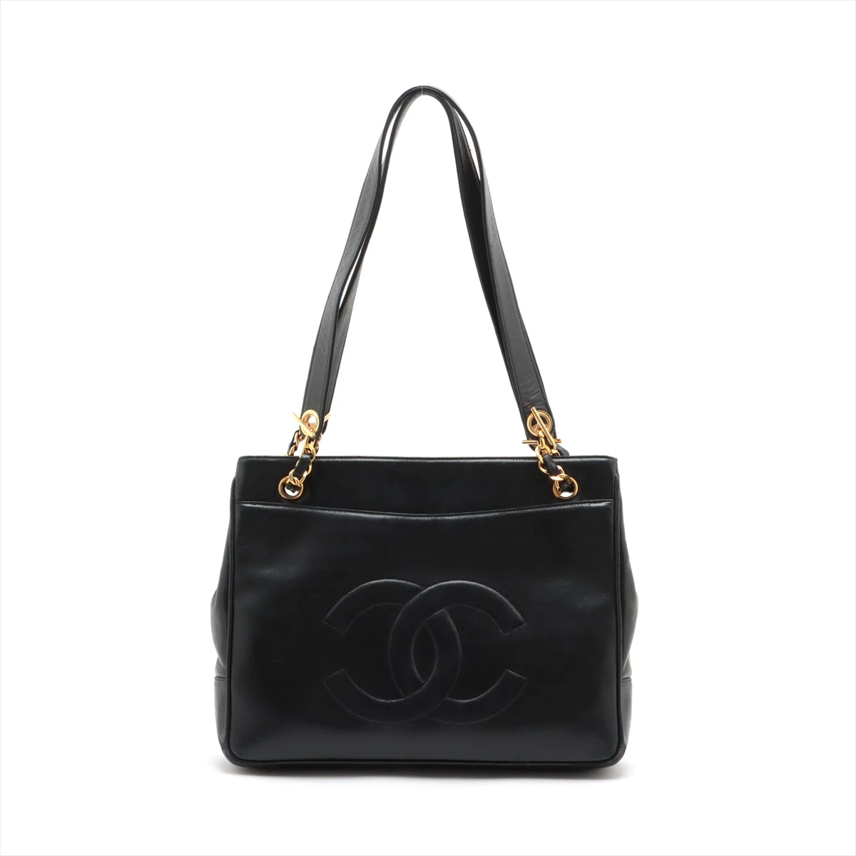 シャネル 0番台 ココマーク マトラッセ ラムスキン チェーン トートバッグ