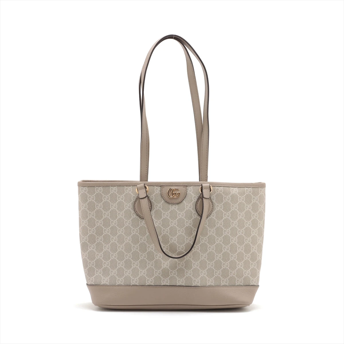 GUCCI トートバッグGG柄スプリームレザーPVC 白ベージュ