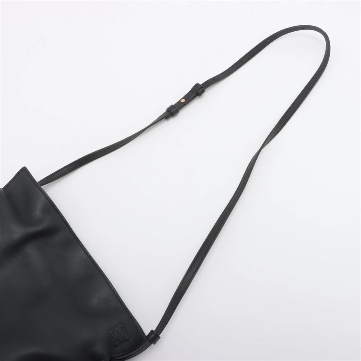 LOEWE フラメンコクラッチ ミニ ショルダーバック ブラック ロエベ フラメンコクラッチ ミニ レザー ショルダーバッグ