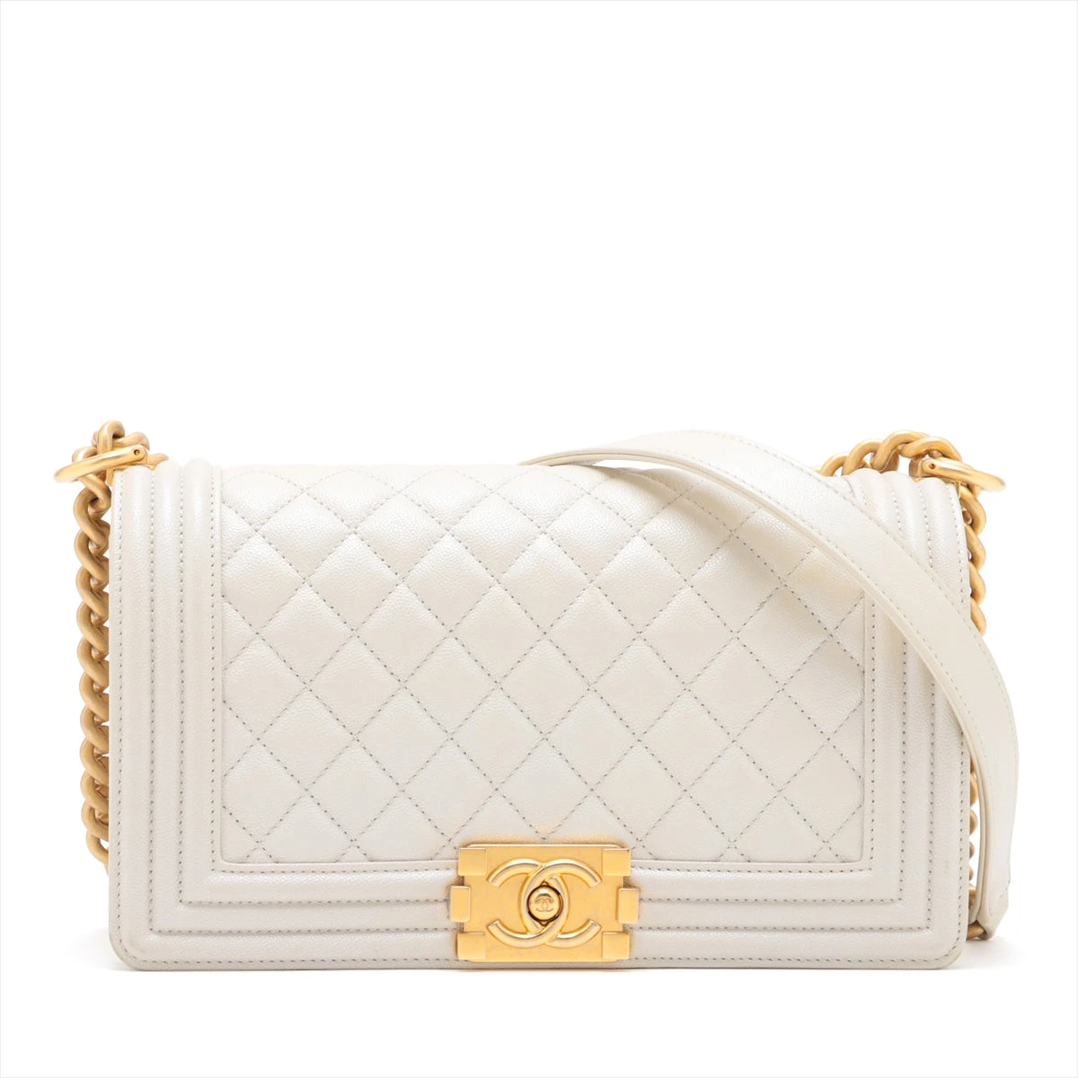 CHANEL 21限定商品 ラムスキン ボーイシャネル ゴールド 中古 CHANEL 21限定商品 ラムスキン ボーイシャネル ゴールド 中古