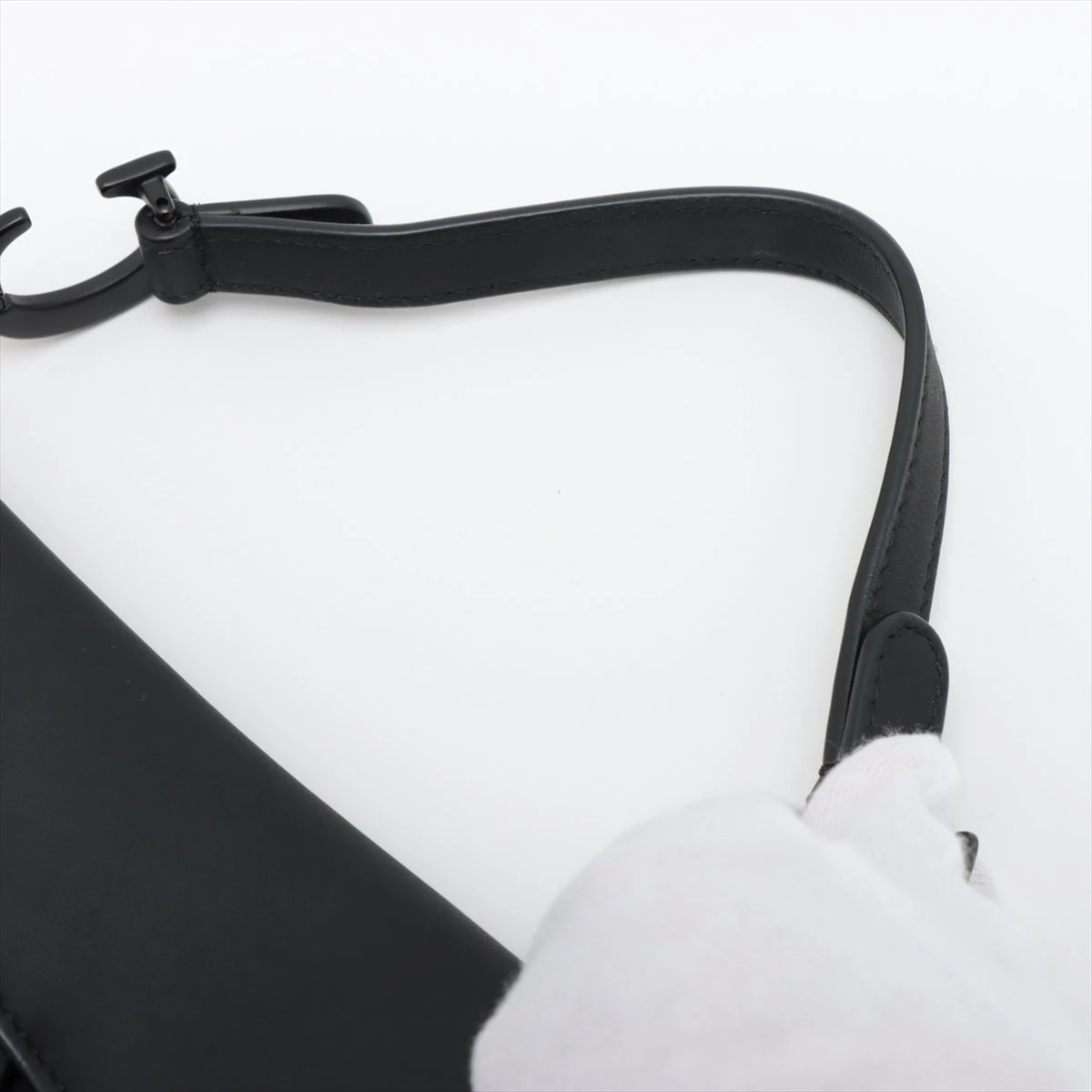 極美品❗️ディオール サドルバッグ ミニ ハンドバッグ ブラック レザー Dior ディオール ショルダーバッグ ミニ サドル バッグ ブラック