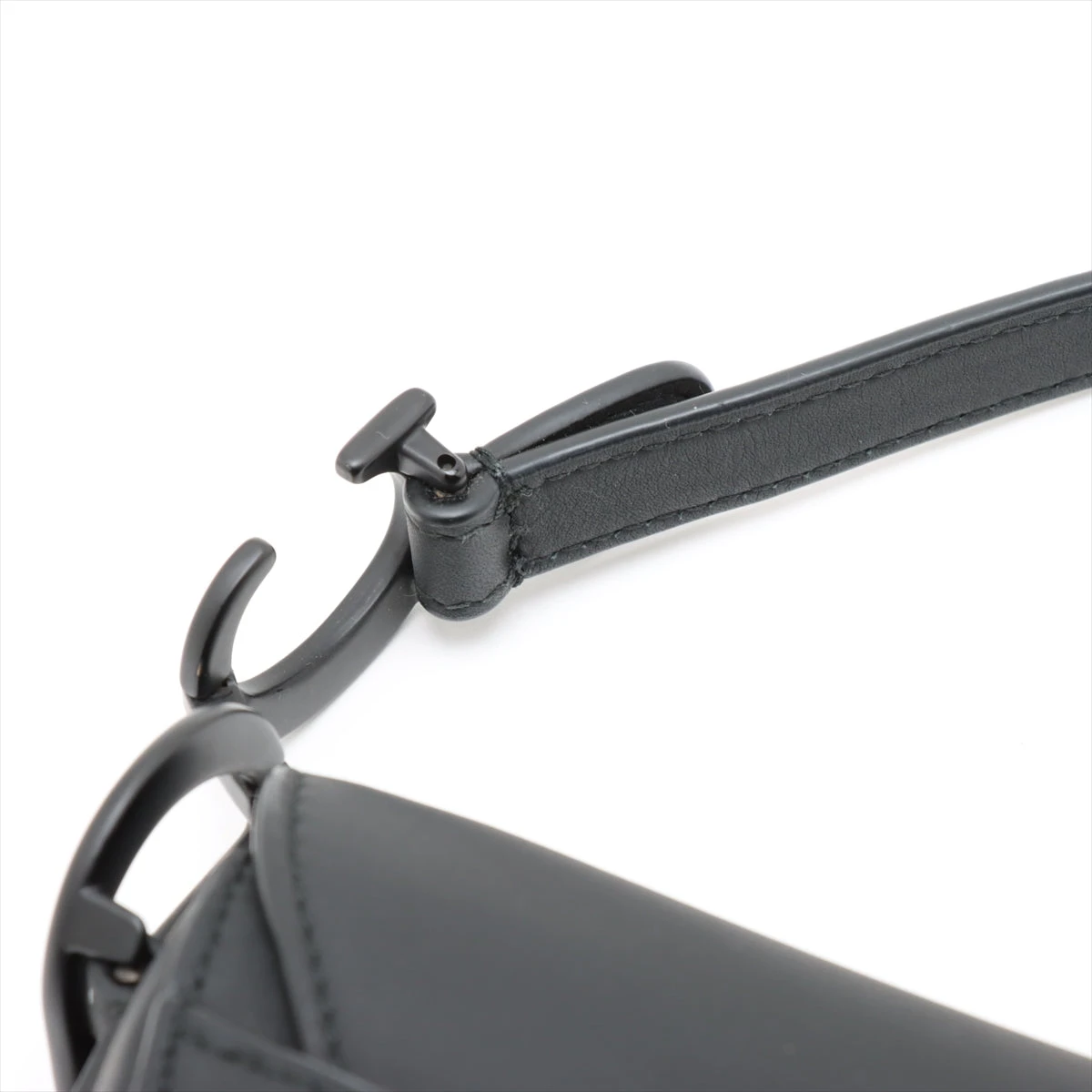 極美品❗️ディオール サドルバッグ ミニ ハンドバッグ ブラック レザー クリスチャンディオール サドルバッグ レザー ミニ ハンドバッグ