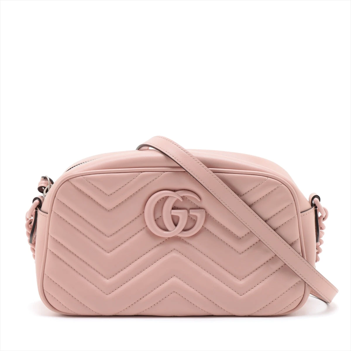 大人気モデル♪GGマーモント マトラッセ レザー チェーンショルダーバッグ グッチ GGマーモント レザー チェーンショルダーバッグ ピンク 447632