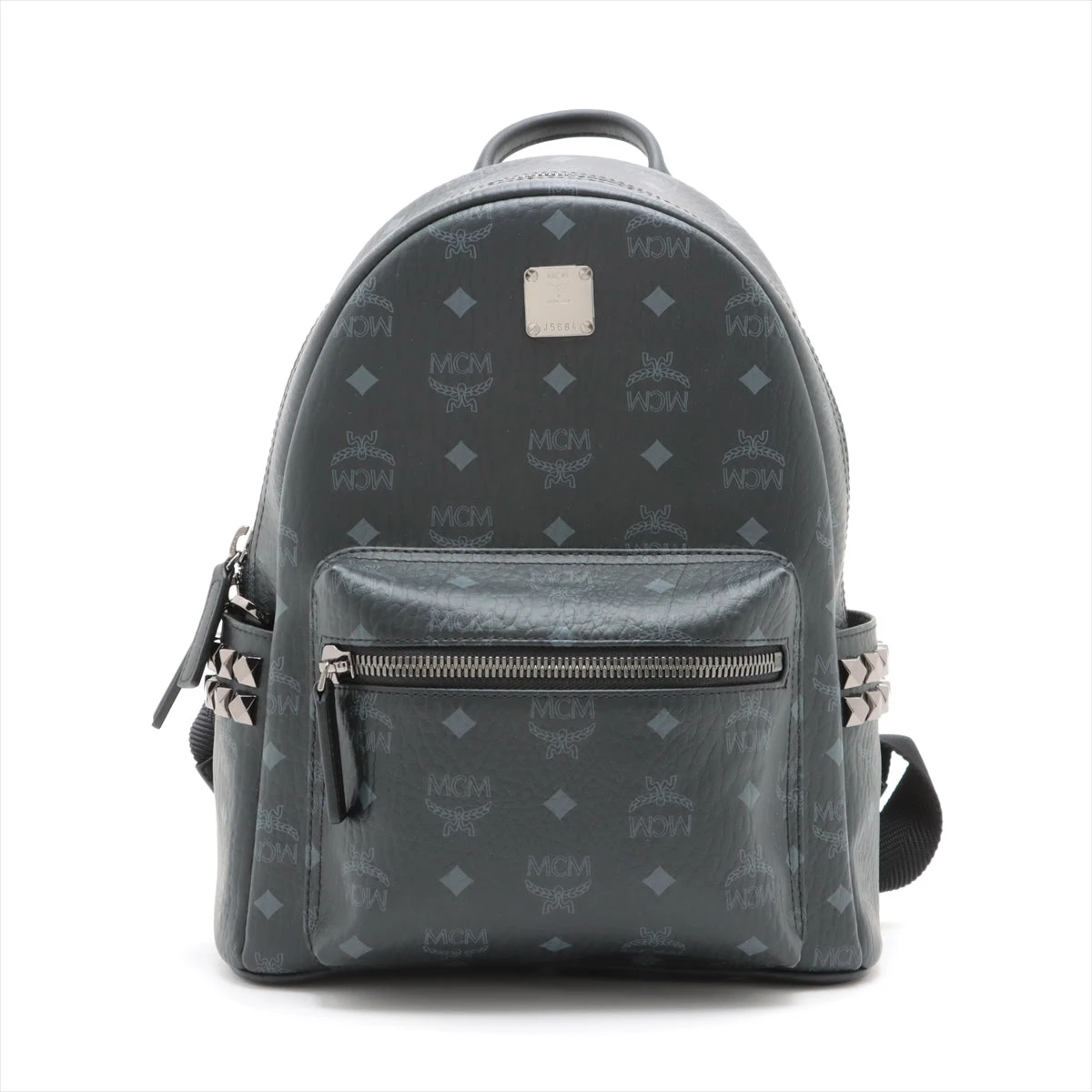 【美品】MCM ミニリュック ヴィセトス スタッズ レザー ブラック MCM ヴィセトス レザー×スタッズ バックパック/リュック