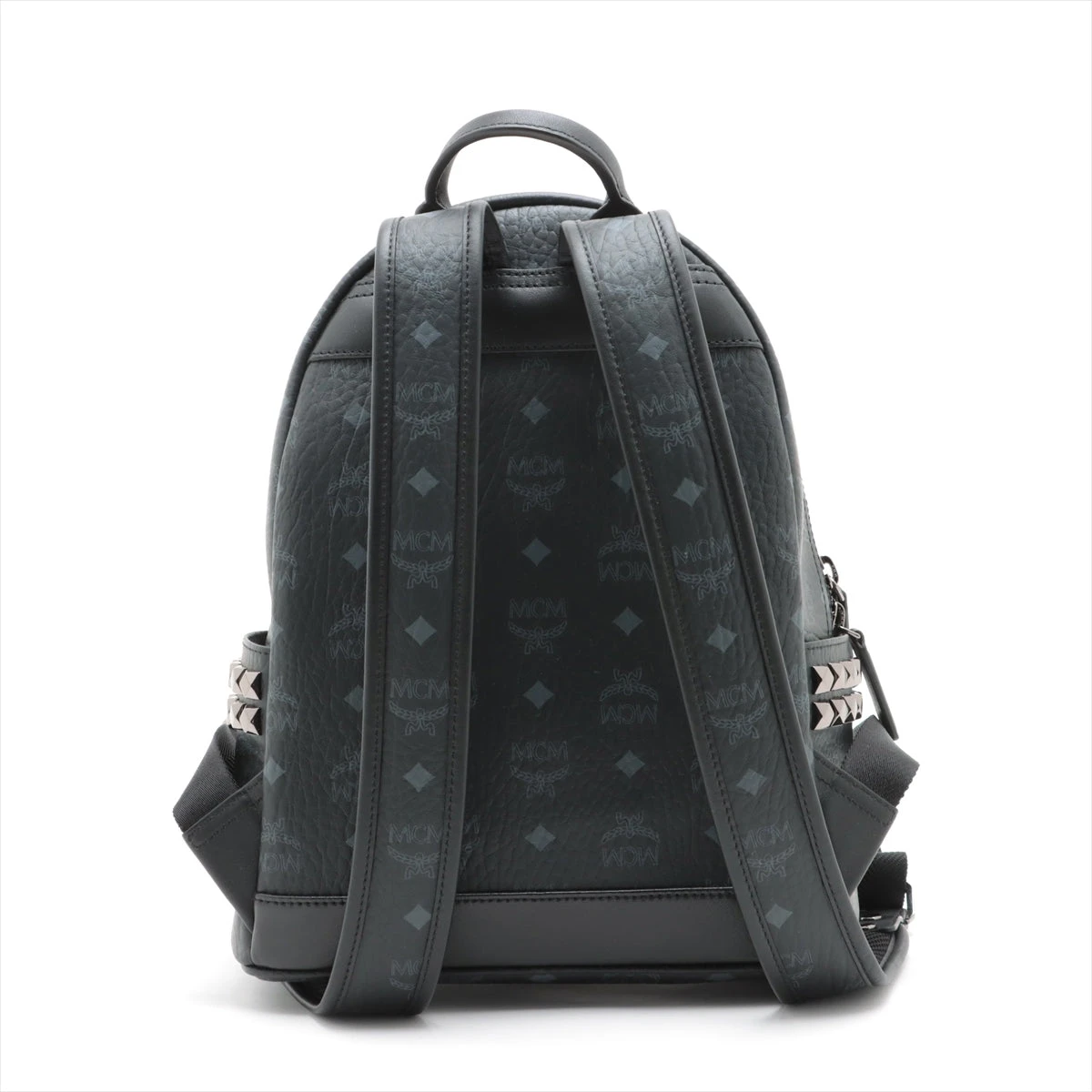 【正規品】 MCM リュック スタッズ ヴィセトス PVC レザー ブラック MCM エムシーエム ヴィセトス スタッズ アウトライン付 バック