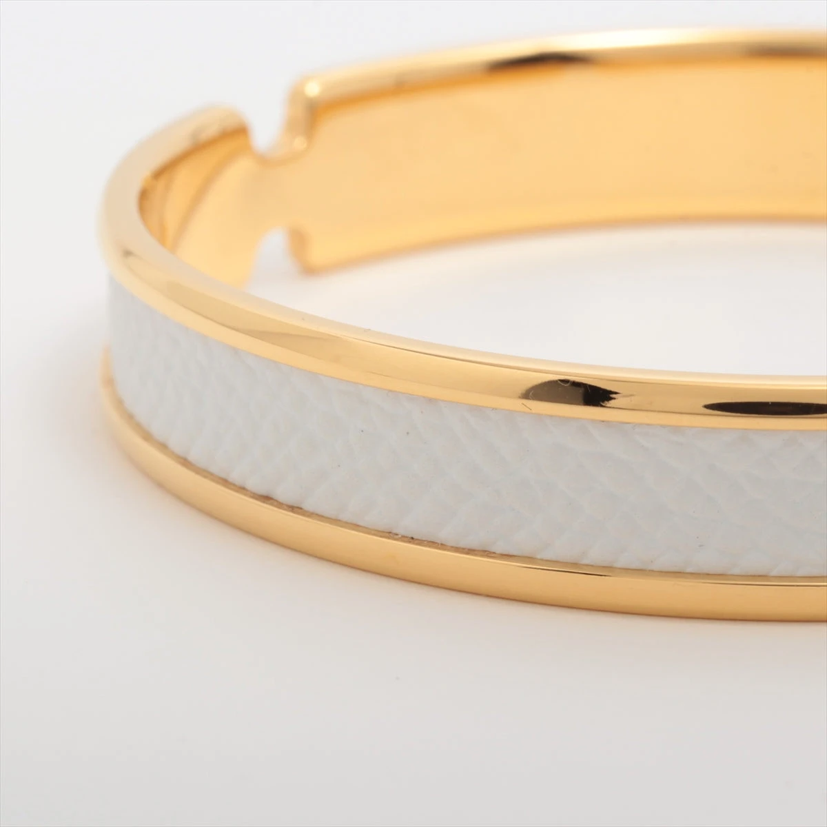 HERMES ゴールド ホワイト バングル HERMES(エルメス)/Hバングルブレス/ゴールド×ホワイトの買取
