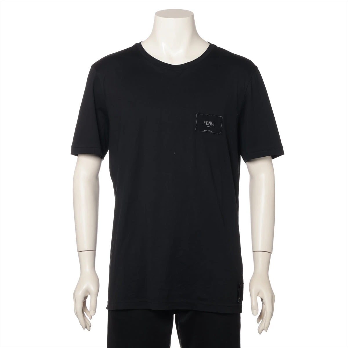 フェンディ 22年 コットン Tシャツ XL メンズ ブラック FY0894