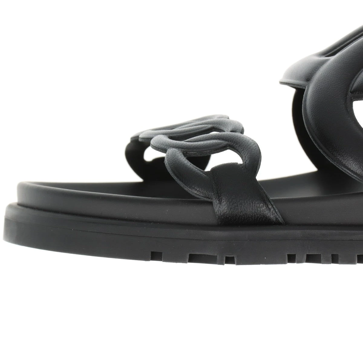 エルメス エクストラ レザー サンダル 36 レディース ブラック