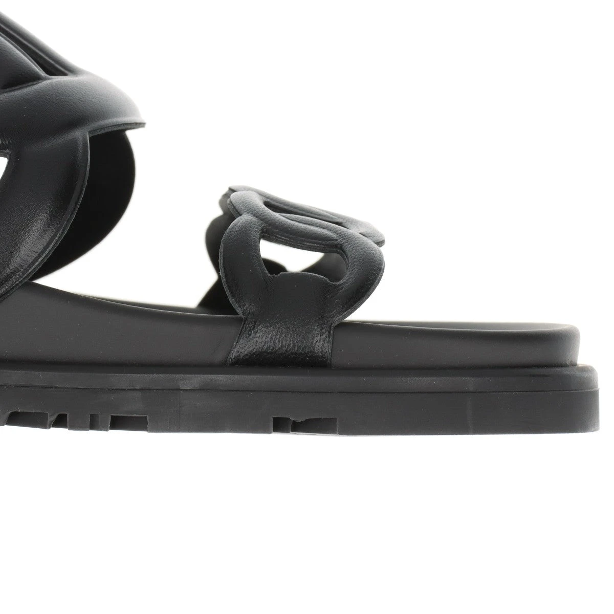 エルメス エクストラ レザー サンダル 36 レディース ブラック