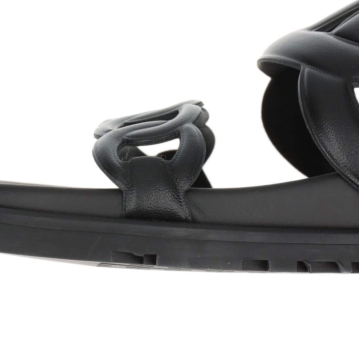 エルメス エクストラ レザー サンダル 36 レディース ブラック